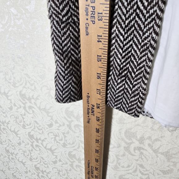 VTG Element Wool Blend Mini Skirt sz M Brown Herringbone Boho Ruffle Inset - Picture 15 of 16